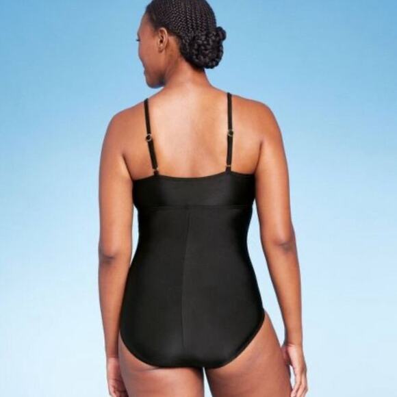 Black One Piece Swim Suit with Adjustable straps- Size Small - Picture 5 of 12
